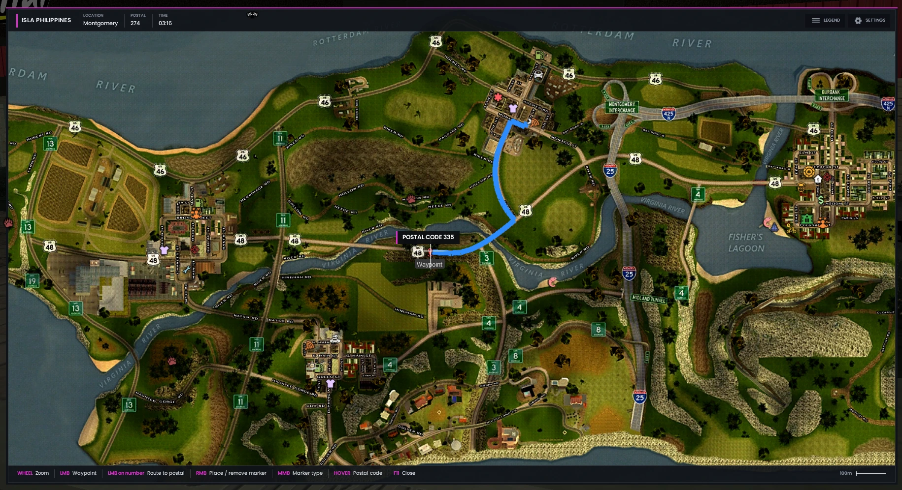 GPS routing to any postal