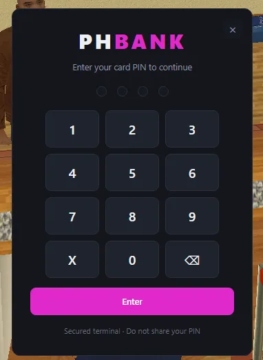 A secured terminal